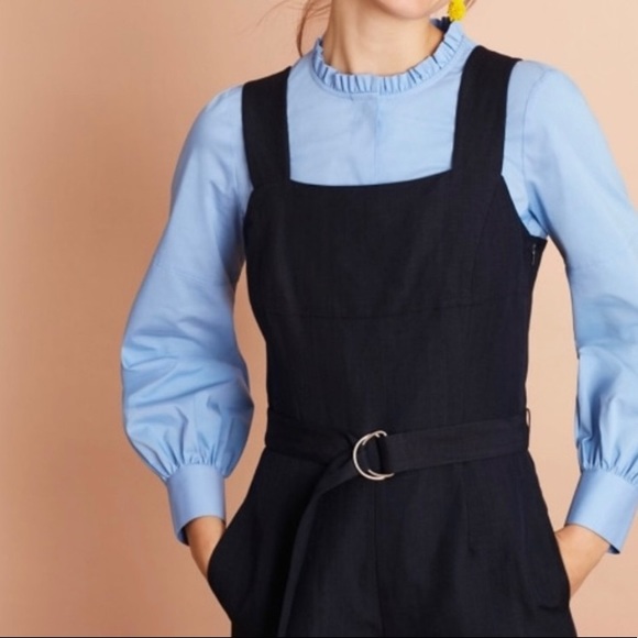 Brooks Brothers Navy Linen Jumpsuit, size 14 - Picture 3 of 9